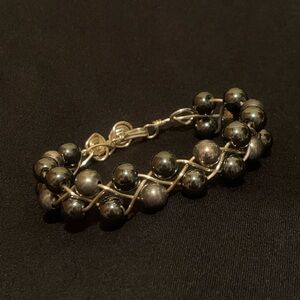 Handmade Metal Beaded Bracelet Hook Closure